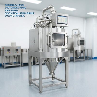 Επίπεδο φαρμακείου και προσαρμοσμένο υλικό υψηλής ταχύτητας φυγοκεντρικό στεγνωτήριο ψεκασμού SUS316L